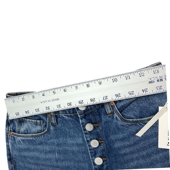Blank NYC Jeans Women’s 27 Blue the baxter ribcage straight Button Fly Cropped - Picture 5 of 11